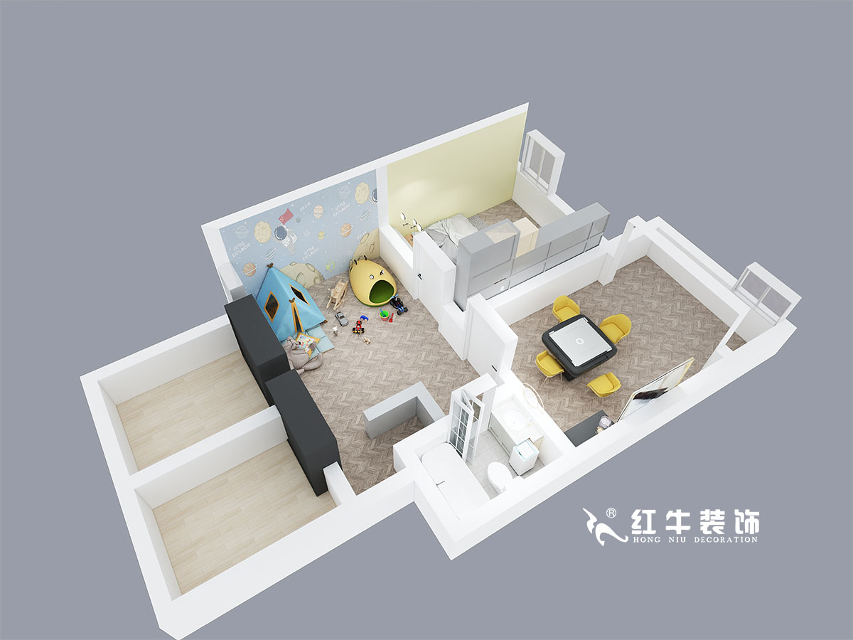 朱明琪_龙蟠花苑8-25-701-86㎡-北欧风格_二层鸟瞰